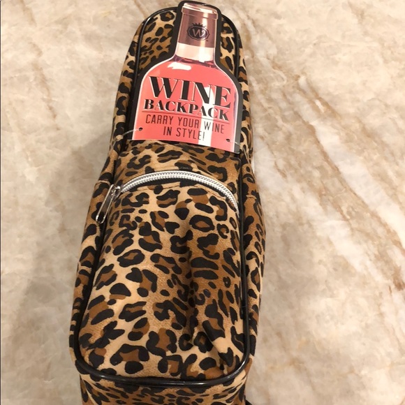 Wild Eye Designs Other - Leopard Print Wine Backpack NWT
